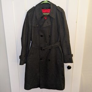 BOTANY 500 OVERCOAT wool blend dark gray sz 38 R vintage
